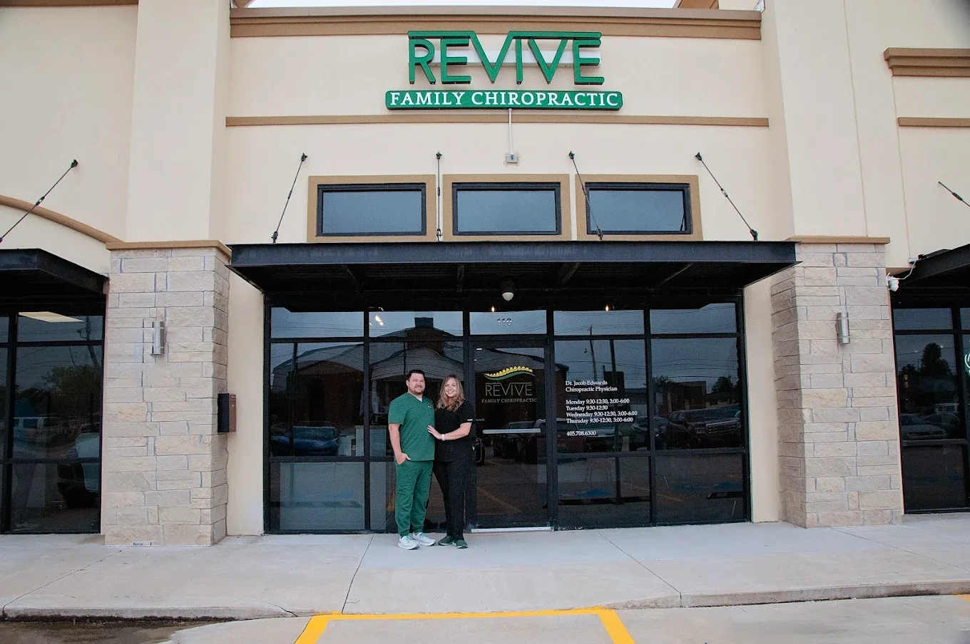Exterior of REVIVE Family Chiropractic at 1008 SW 4th Street in Moore, Oklahoma